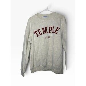 Champion Gray Crewneck Sweatshirt with Maroon Temple Script